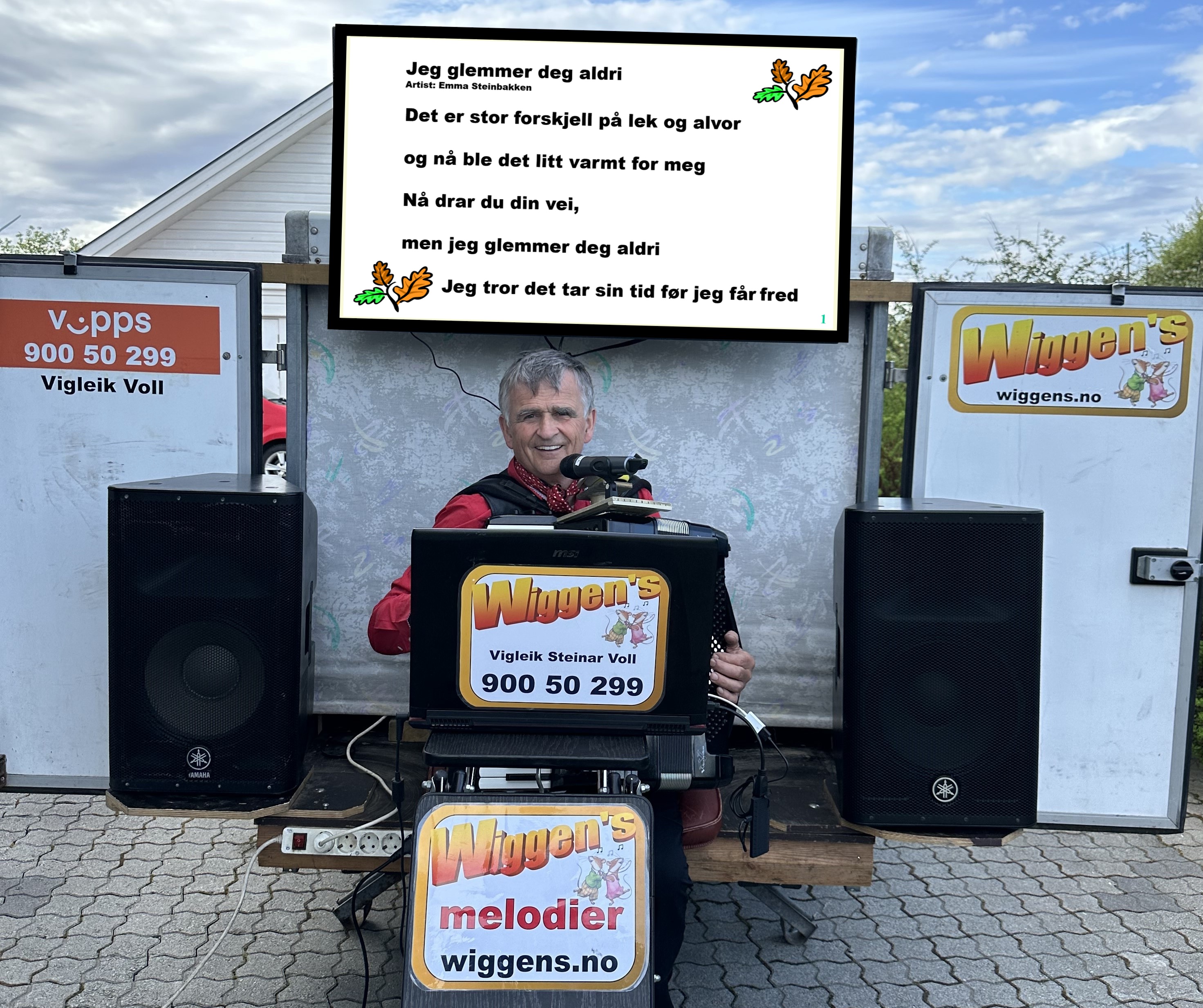Wiggen's spiller live med tekst på skjerm!